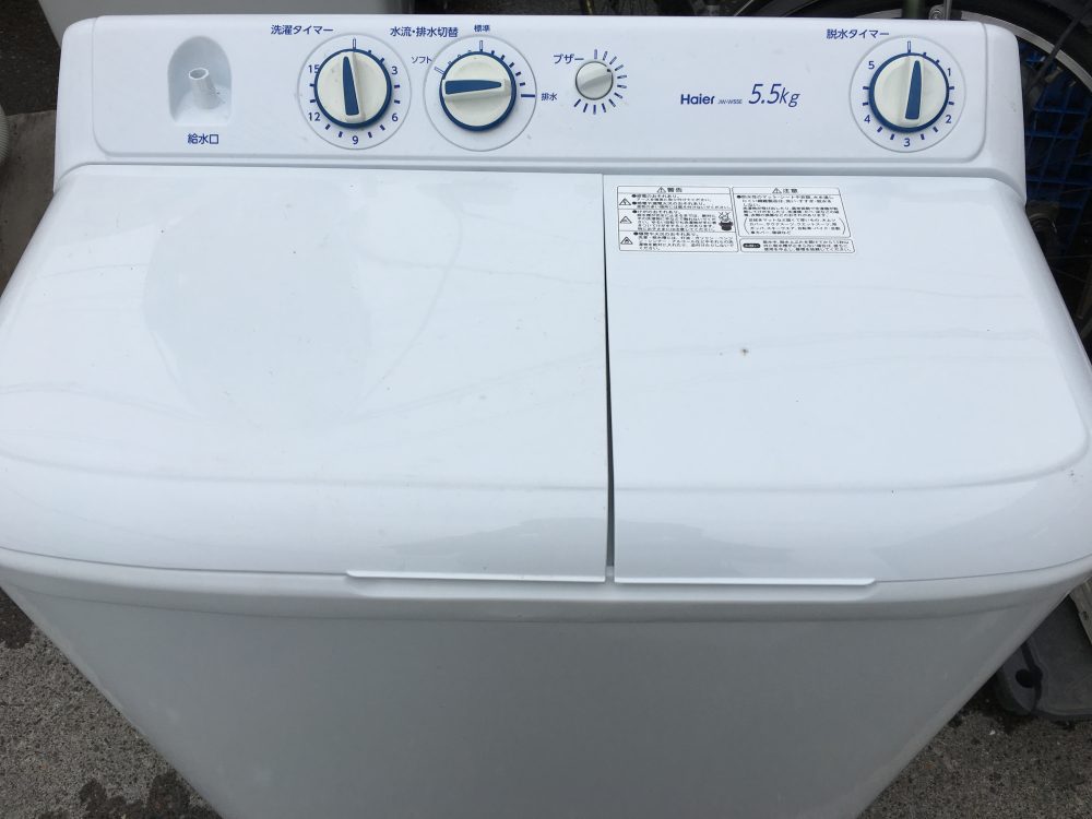 【排水が出来ない症状】ハイアール2槽式洗濯機（JW-W55E）分解修理